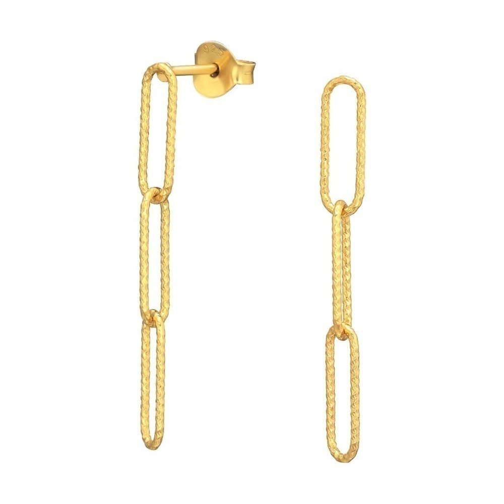 14k Gold Vermeil Paperclip Chain Earrings
